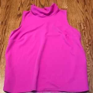 Hot Pink tank top with high neck